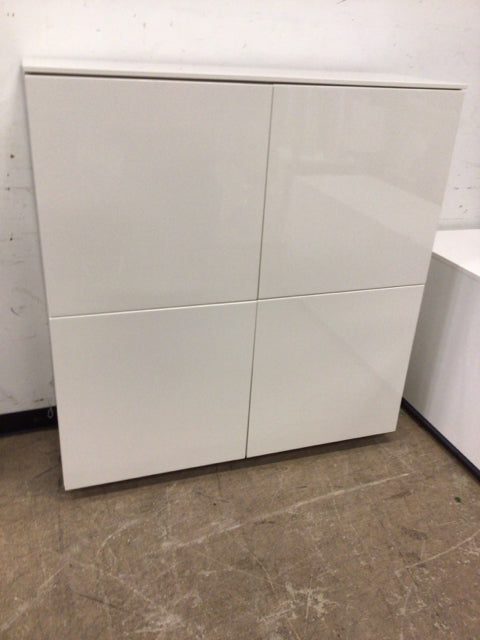 White Lacqured Four Door Cabinet