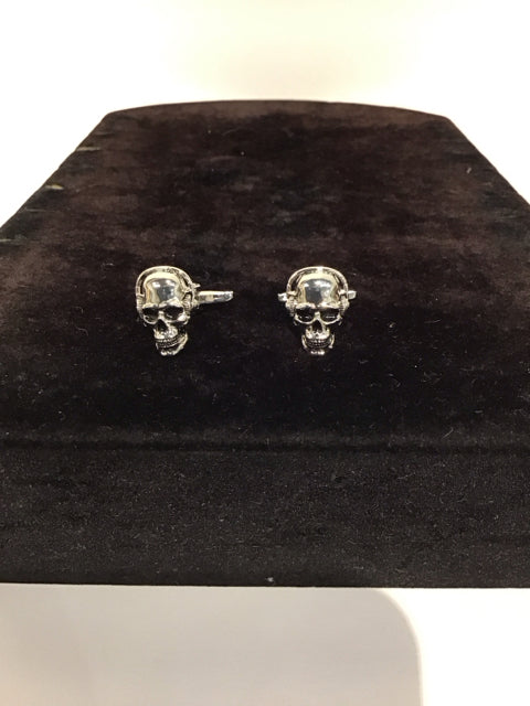 Silver Skeleton Skull Cufflinks