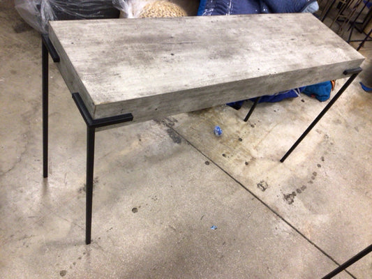 47 1/4" X 13 3/4" Grey Wood & Metal Console Table