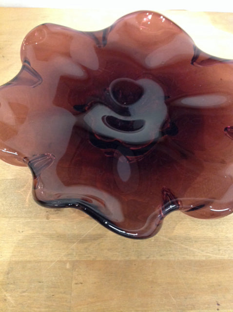 Bowl- 10" Plum Glass