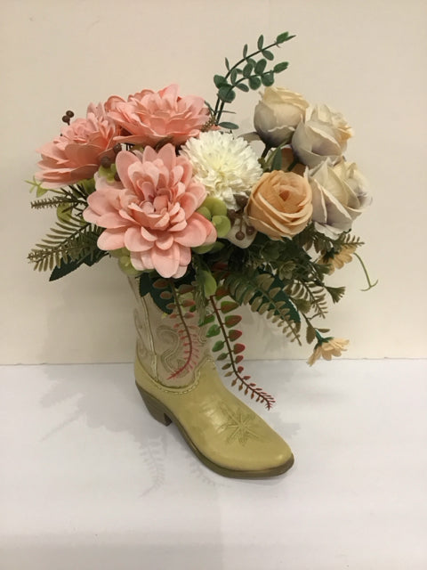 Mixed Floral Bouquet in Cowboy Boot