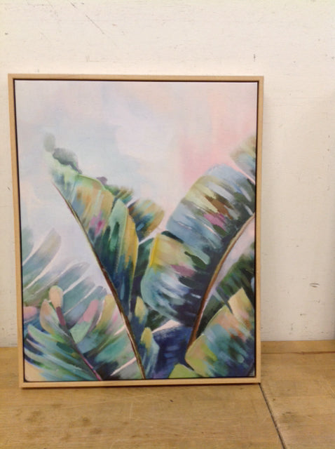 15x19 Framed Palm Art on Canvas