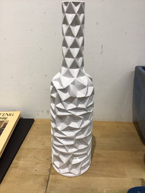 20" White Abstract Dimensional Vase