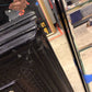 36" X 28" AS-IS Dark Wood Framed Beveled Mirror(Frame Damage)