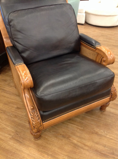 Chair- As Is Rob & Stucky Black Leather & Wood