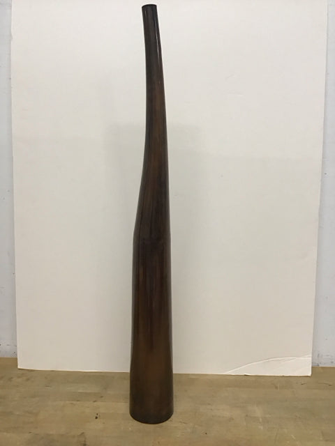 35" Copper Like Metal Vase w/Narrow Top