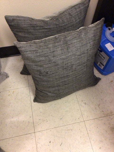 Grey Double Sided Fabric Pillow