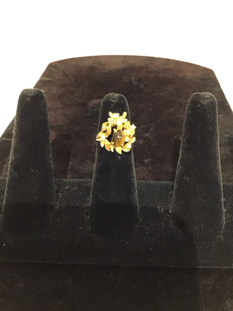 Gold Ring w/Tiger's Eye Stone