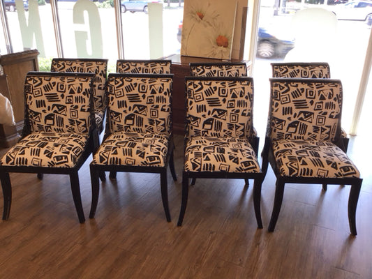 Set Of 8 Black Lacuered Chairs