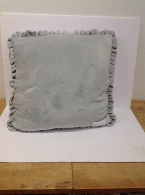 20" Ruffle Edge Grey Fleece Ophelia & Lily Pillow