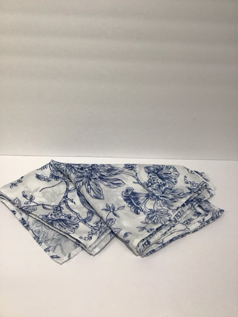 Set/8 Blue/White Dinner Napkins