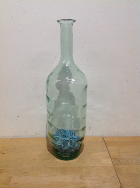 20" Glass Vase w/Stones