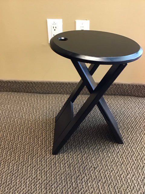 18" Black Foldable End Table
