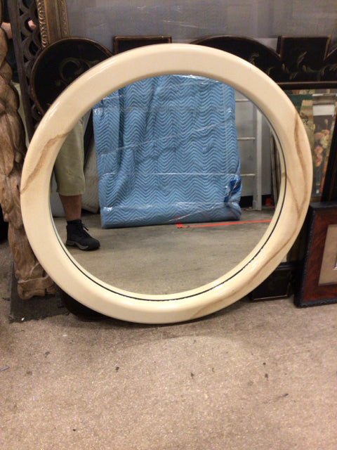 35 1/2" Round Faux Stone Mirror