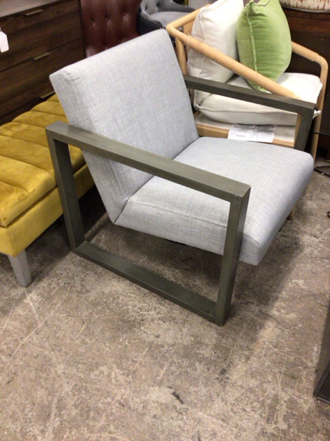 Grey Wood/Grey Upholstered Arm Chair
