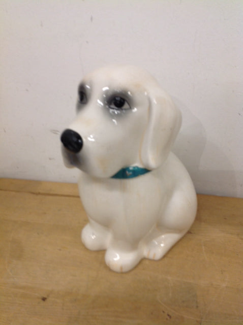 11" White Ceramic Dog Cookie Jar