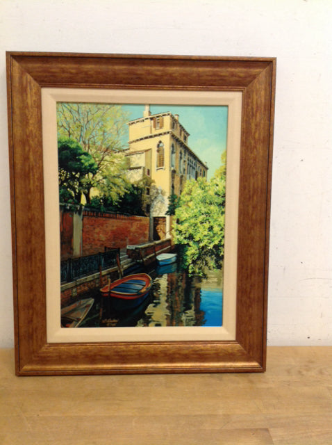 22x27 Framed "Venetian Boat" JB Berkow S/N