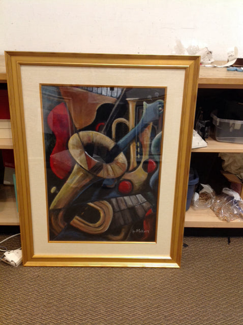 31x39.5 Framed "Music Celebration I" Original Jo Mathers