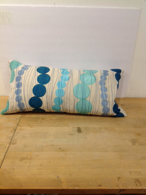 Linen Pillow W/Embroidered Circles