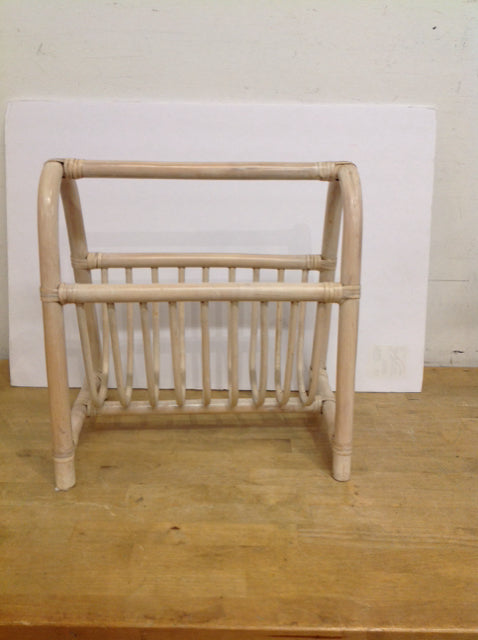 17" White Cane Magazine Rack