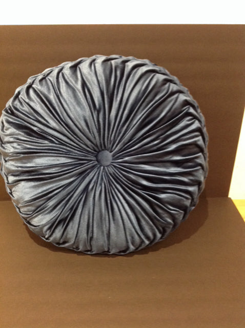 Rd Blue Velour Tufted Pillow