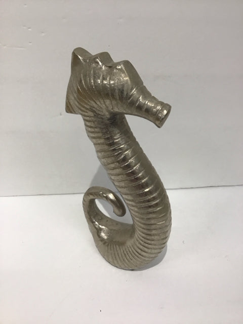 10" Silver Metal Seahorse