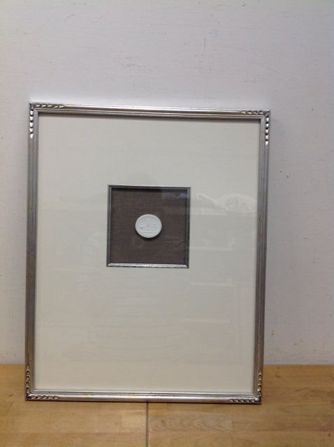 17"x21" Framed Plaster Intaglio on Canvas