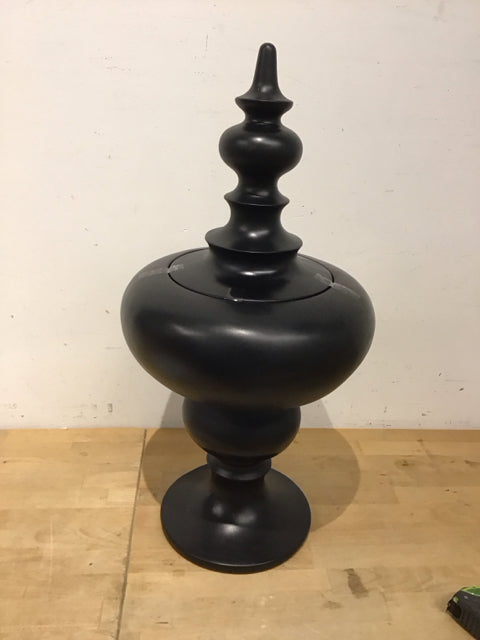 27" Black Resin Finial Jar
