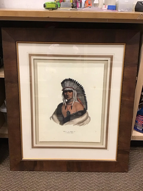 29x34 Framed Pawnee Brave