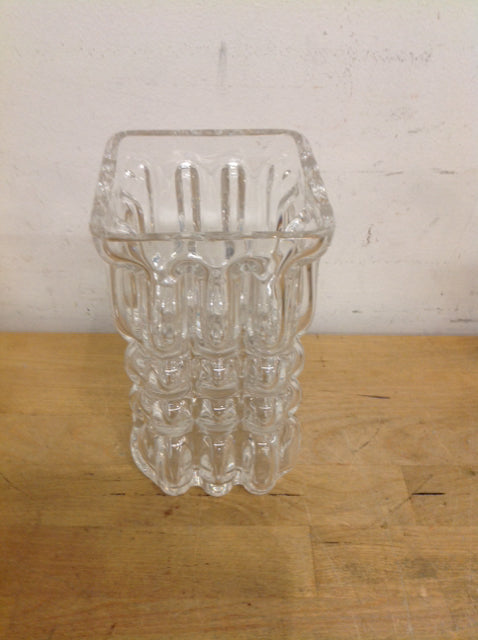 Vase- 7" Clear Cut Glass