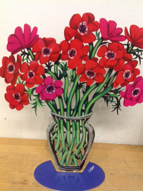 Metal- Signed Gerstein Design Flowers In Vase