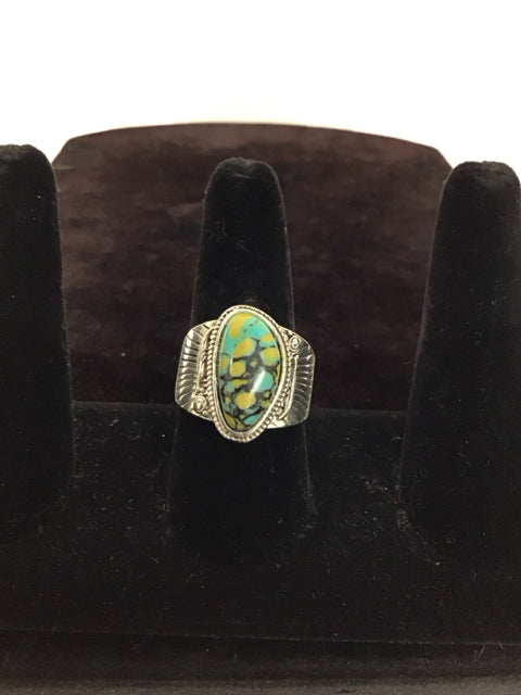 Men's Ring w/Turquoise Yellow Cabachon