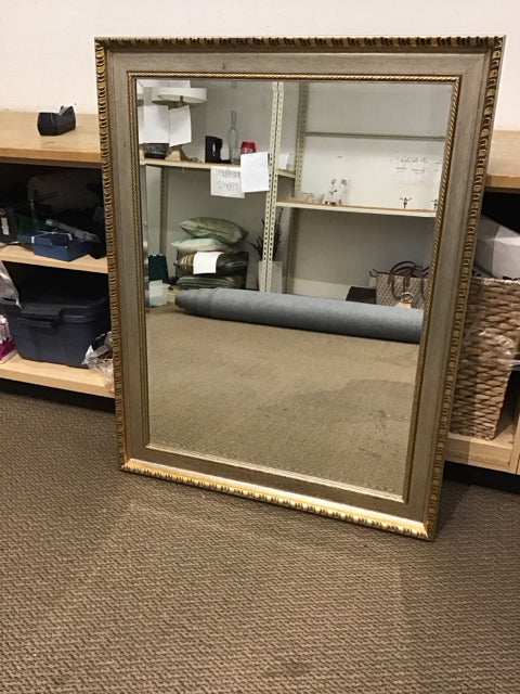 37x47 Gold/Silver Washed Framed Beveled Mirror