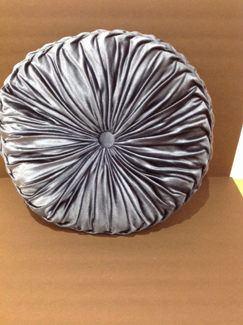 Rd Blue Velour Tufted Pillow