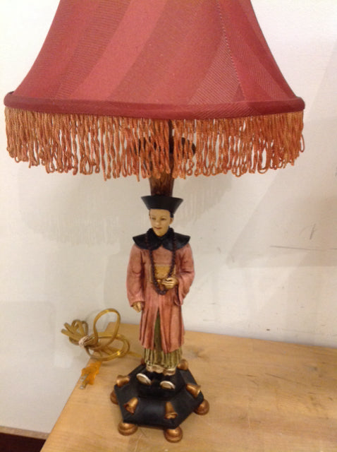 24" Vintage Asian Man Lamp