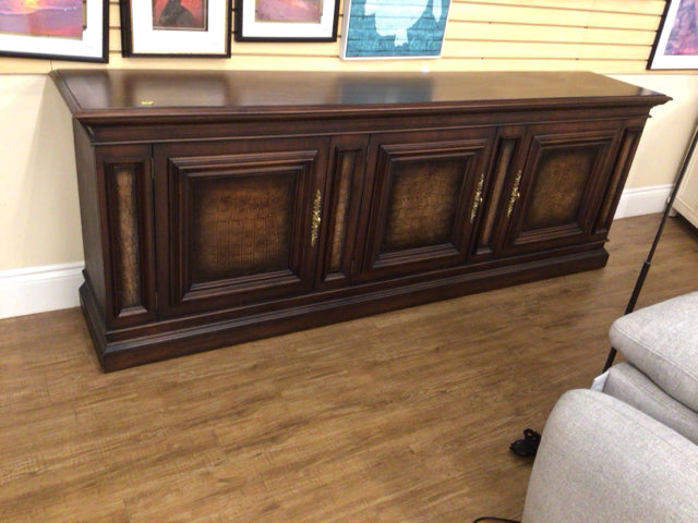 101" X 19" AS-IS Three Door Wood Buffet(Missing Back Panel/Chip On Side)