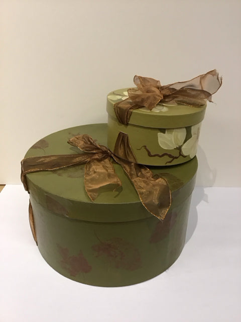 Set/2 Round Fall Decorative Boxes
