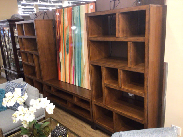 TB Pacifica Entertainment Console & Two Tradewinds Bookcases/Etegeres Wall Unit