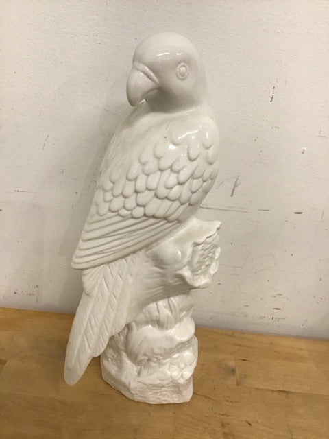 14.5" White Ceramic Parrot