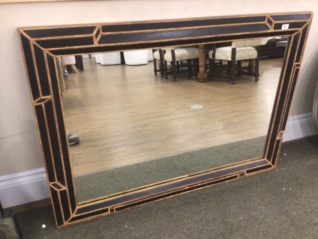32" X 45" Black & Gold Framed Mirror