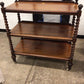 42" X 20" AS-IS Three Tier Wood Shelving On Casters(Marks/Spots On Top)