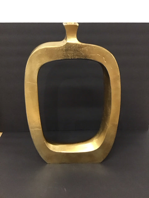 21" Gold Metal Abstract Vase