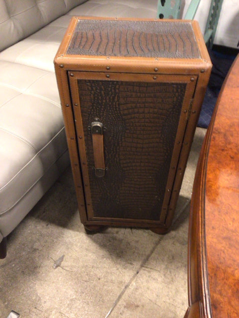 Faux Alligator One Door Cabinet