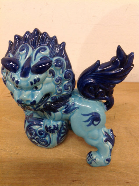 6" Blue Ceramic Foo Dog