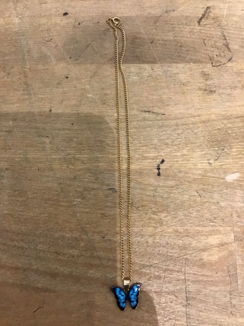 Blue Butterfly Necklace