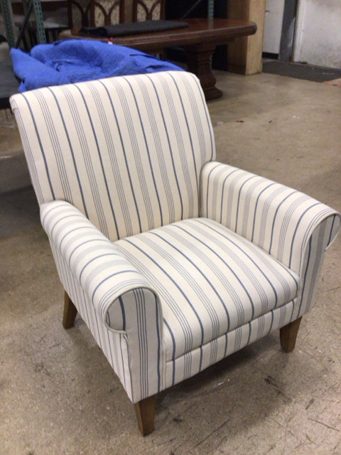 White/Stripe Upholstered Chair