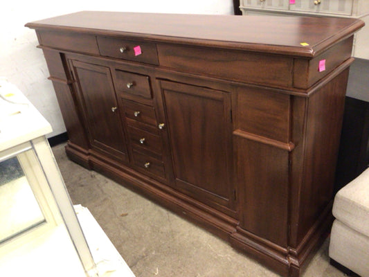 Five Drawer/Two Door Wood Buffet