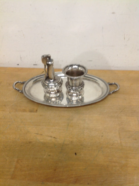 Vintage 3 Pc Lighter Tray Set