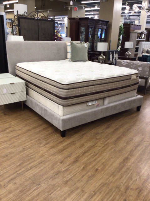 Dark Grey Upholsterd Fabric King Bed