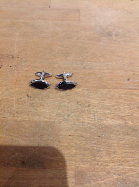 Men's - Silver & Black Cuff Links